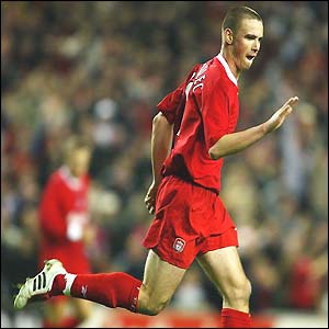 Liverpool's Le Tallec celebrates his goal