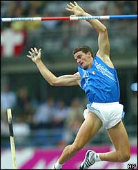 Italy's Guiseppe Gibilisco in action during the men's pole vault final