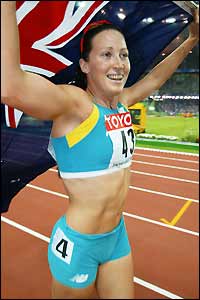 Gold for Australia's Jana Pittman in the women's 400m hurdles