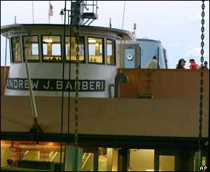 Investigators on bridge of ferry