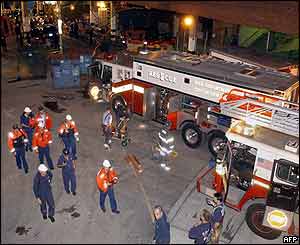 Fire engines at St George's Terminal, SI
