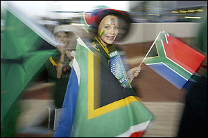 South Africa fans hoping their side can upset the English