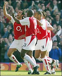 Edu celebrates scoring 