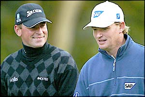 Thomas Bjorn (left) and Ernie Els