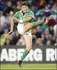 Ronan O'Gara in action for Ireland