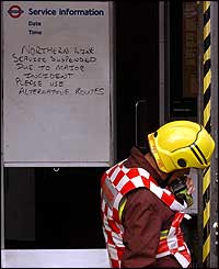 Poster at Camden Town Station saying it is closed