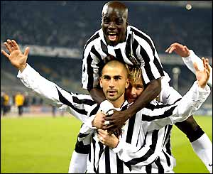 Marco di Vaio is congratulated after scoring against Sociedad