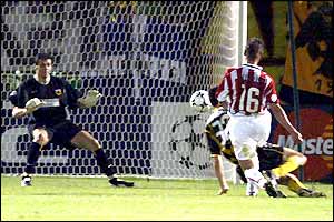 Theo Lucius scores the winner for PSV Eindhoven