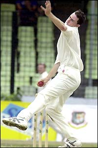 Rikki Clarke bowls for England