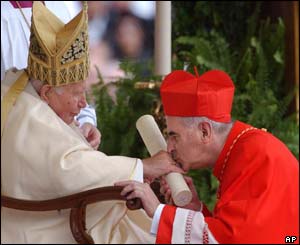 Cardinal O'Brien with Pope John Paul II