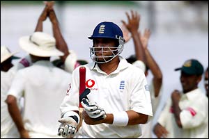 Mark Butcher is dismissed