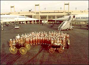British Airways and Air France Concorde's at Dallas/ Fort Worth International Airport on January 12, 1979, by Dan Kuhn from Texas, USA
