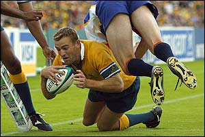 Australia's Chris Latham scores four times in the first half 