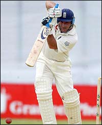 Graham Thorpe hits the ball during his short stint at the cease