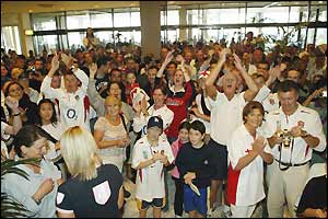England fans flock to the England team hotel