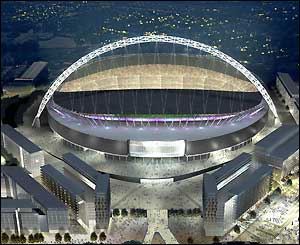 Artist's impression of the new Wembley stadium complex