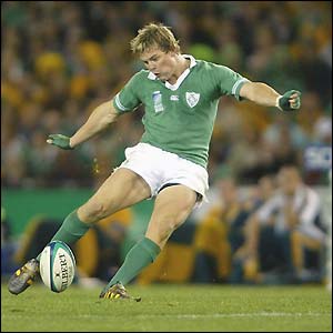 Ireland's Brian O'Driscoll drops a goal