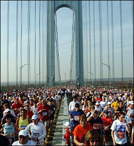 Runners compete in the New York marathon