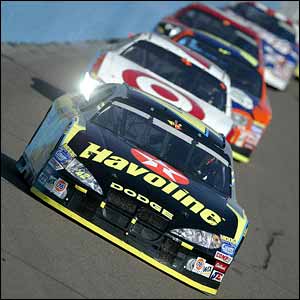 Jamie McMurray competes in the Nascar Winston Cup Checker Auto Parts 500 