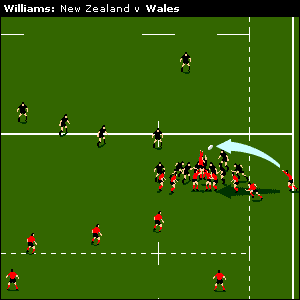 Trailing by just one point four minutes into the second half, Wales lock Brent Cockbain wins a vital turnover at a New Zealand line-out 