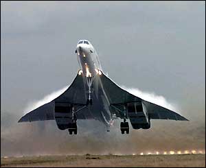 Concorde taking off for the last time from London's Heathrow airport