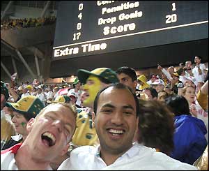 JP and Amit with the scoreboard