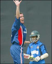 James Kirtley celebrates England's win 