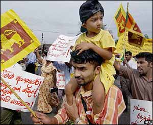 Protesters in Sri Lanka