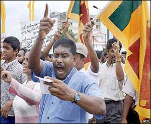 Protesters in Sri Lanka