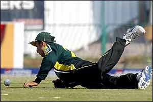 Yasir Hameed fielding in Lahore