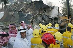 Riyadh residents at the scene of the blast