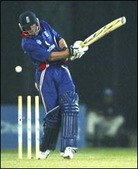 England's Paul Collingwood is bowled by Mushfiqur Rahman