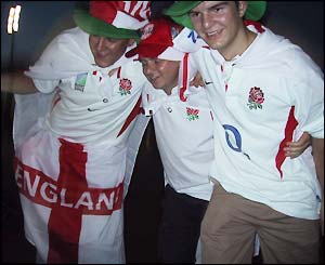 England fans celebrate their win