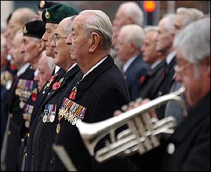 Bugler and ex-servicemen in York