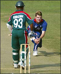 James Anderson catches Moniruzzaman off his own bowling in the third over