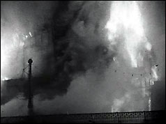 Southend Pier on fire