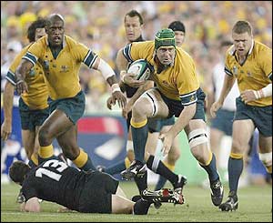 David Lyons of Australia skips a New Zealand challenge