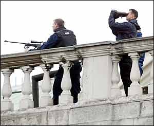 Snipers guarding Whitehall