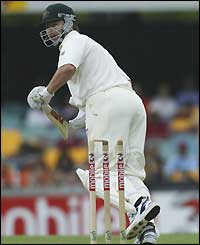 Australian captain Steve Waugh is out hit wicket for the first time in 165 Tests