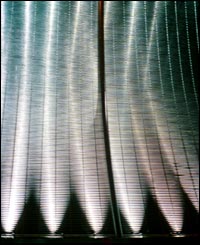 The Wall of Light lit up by white light