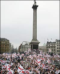Fans turn out in their droves in Trafalgar Square