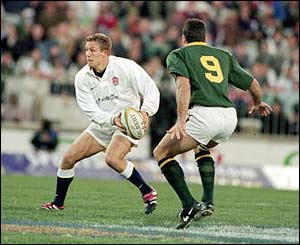 Wilkinson leads an England attack against South Africa in June 2000
