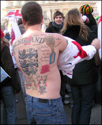 Tattooed England fan