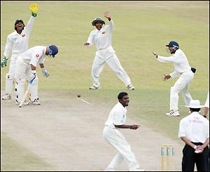 Thorpe is finally dismissed for 57 runs