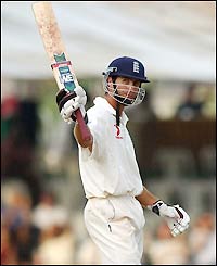Micahel Vaughan celebrates his century
