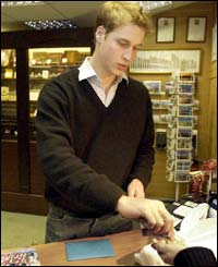 Prince William at newsagent till