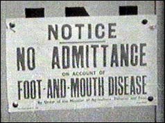 No admittance notice on abattoir gates