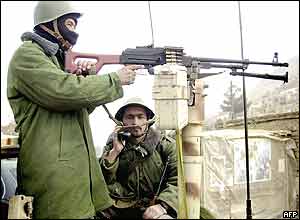 Soldiers outside the loya jirga