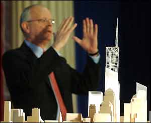 David Childs with model of Freedom Tower