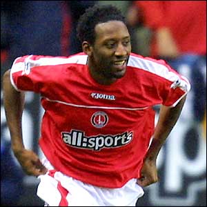 Jason Euell celebrates his goal